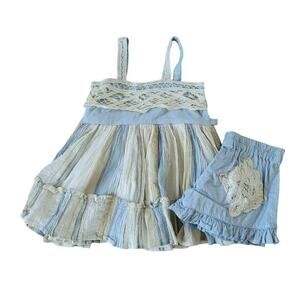 Well Dressed Wolf Blue & Beige Tunic Set